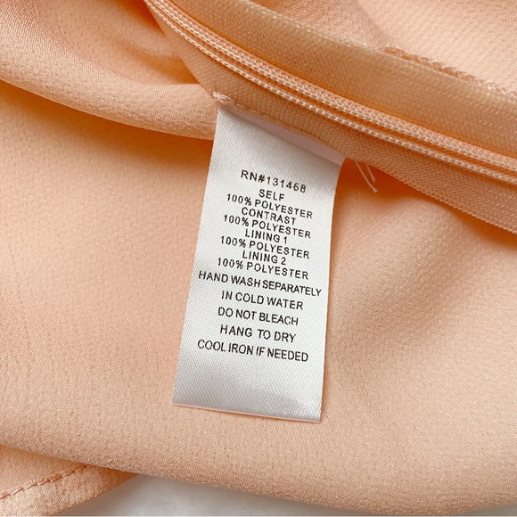 NWT Peach & Cream Color Block Twisted Front Blouse - Picture 9 of 11